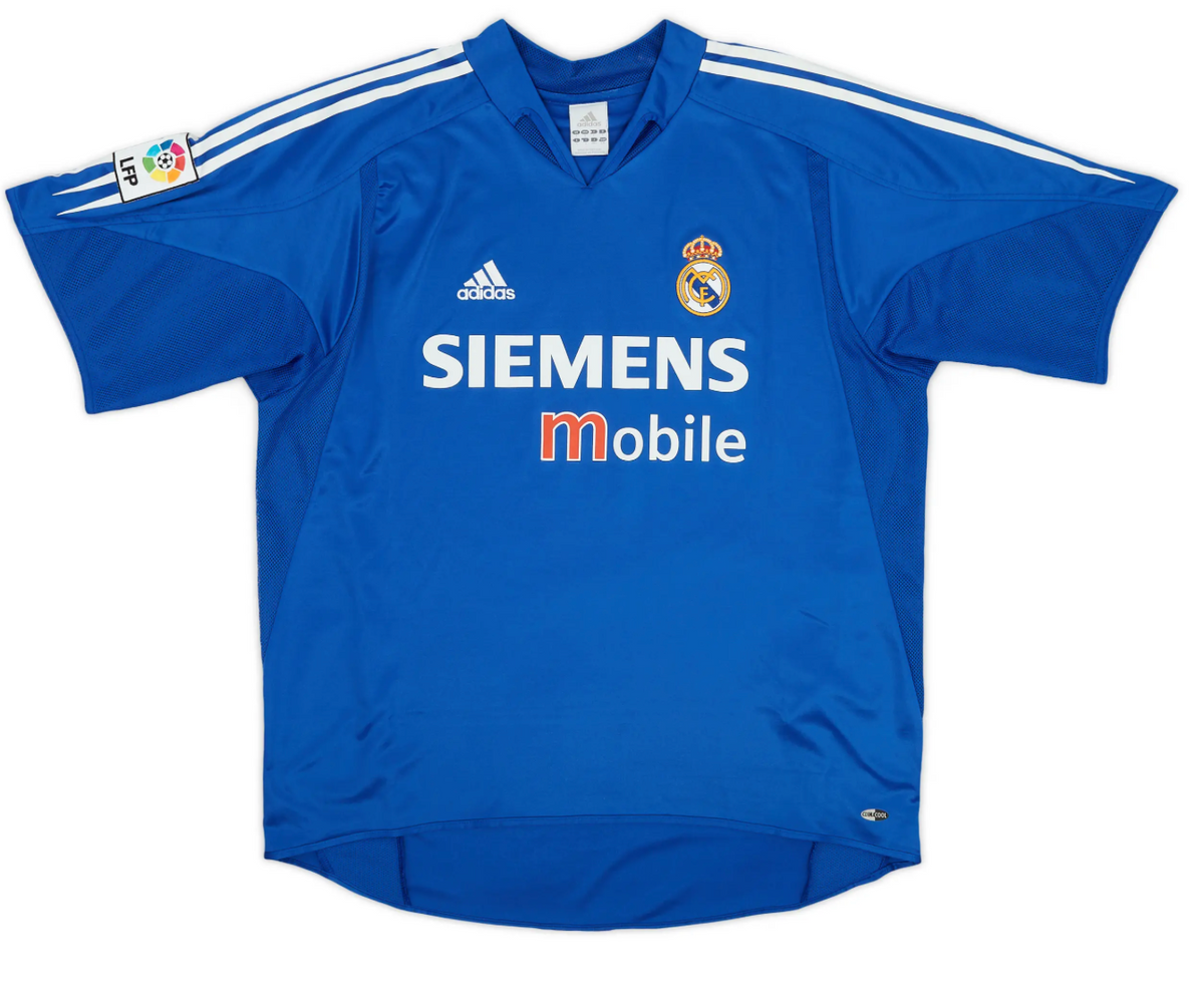 Rare Real Madrid 04-05 original Galacticos blue football kit Zidane / Ronaldo / Beckham Madrid shirt