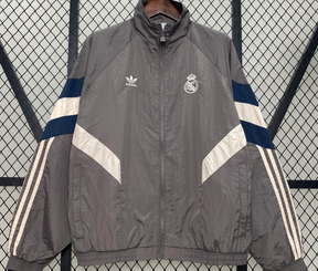 Real Madrid Galactico's 90s-Inspired Track Jacket - Grey & White