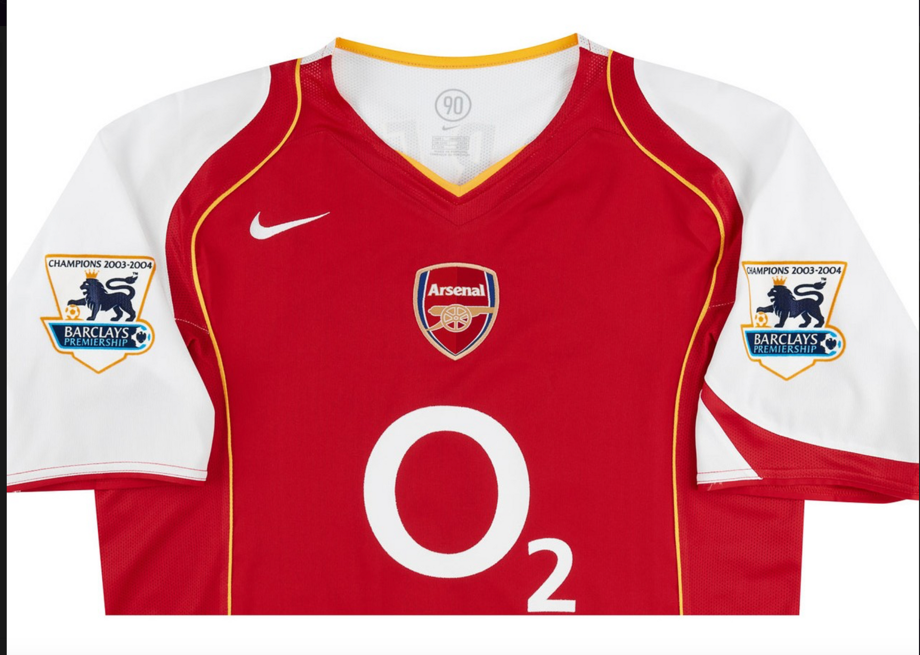 Arsenal 2004 05 Retro Football kit Classic Vintage Arsenal Jersey wit