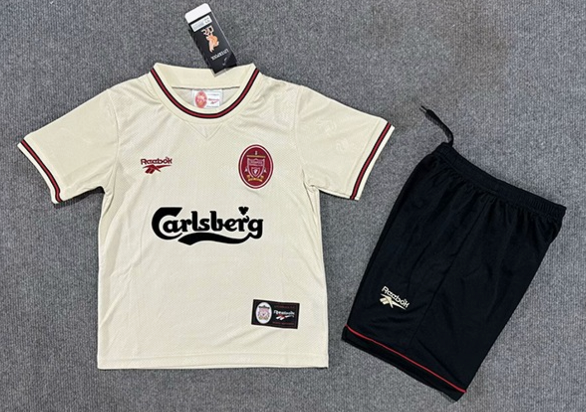 Personalised Liverpool retro football jersey and shorts for kids 1992-93 Cenetary edition