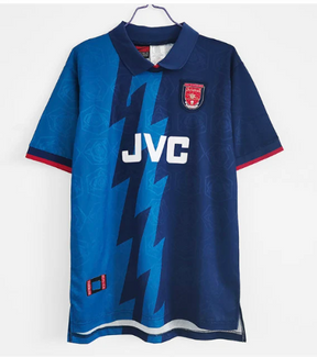 Arsenal 1994-1995 blue lightening bolt away jersey JVC sponsor logo