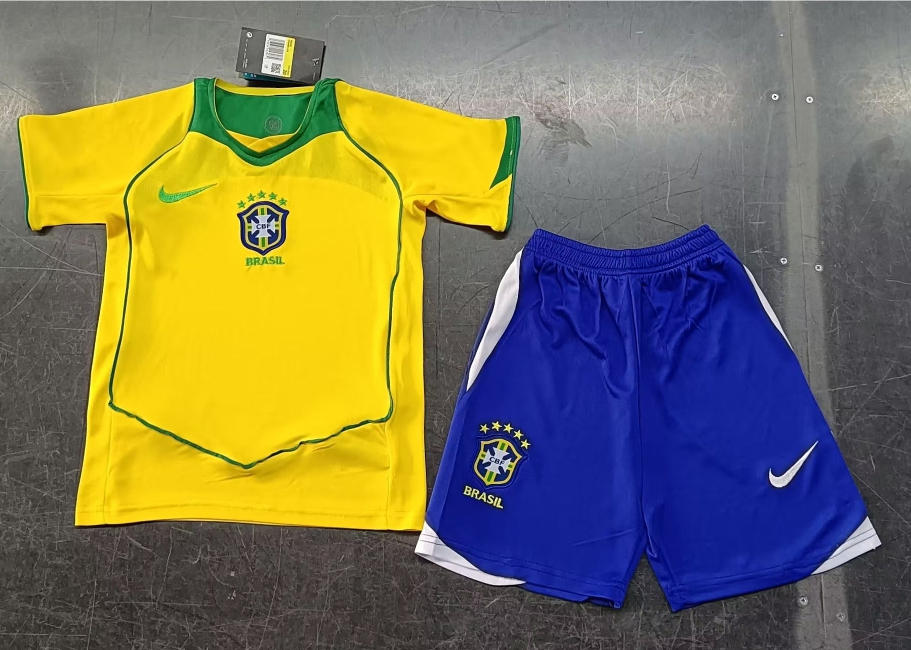 Retro Brazil children's football jersey | Ronaldinho And Ronaldo children's kit