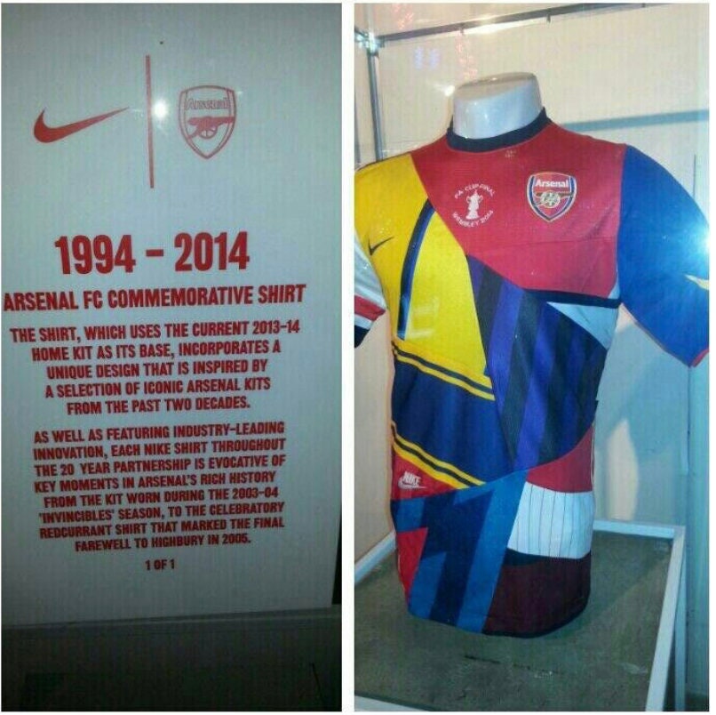 Super rare Arsenal 2014 F.A CUP commemorative jersey